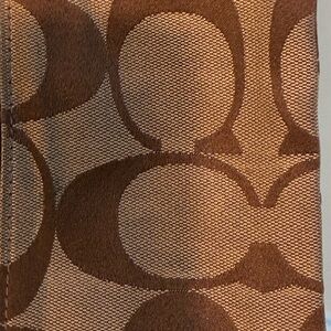 Coach Brown Signature Clutch with Leather Trim